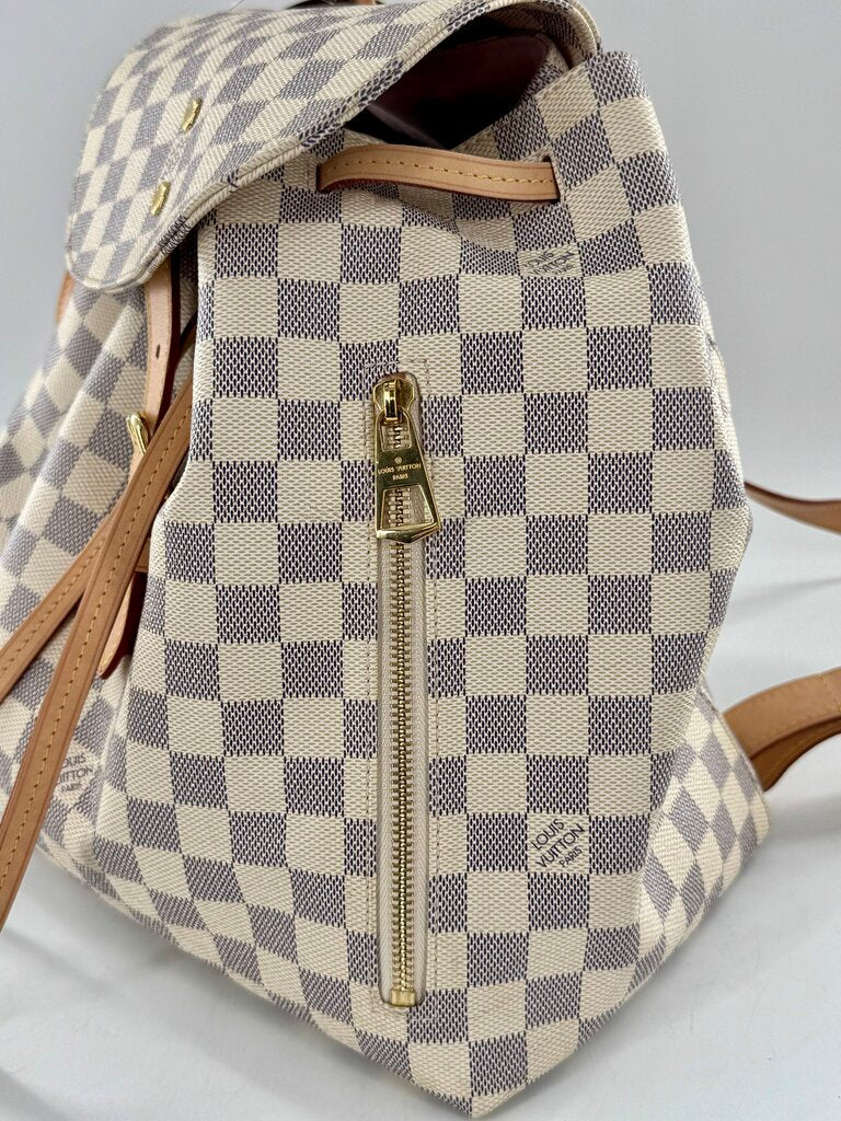 Louis Vuitton Damier Azur Sperone BB: gold tone hardware backpack