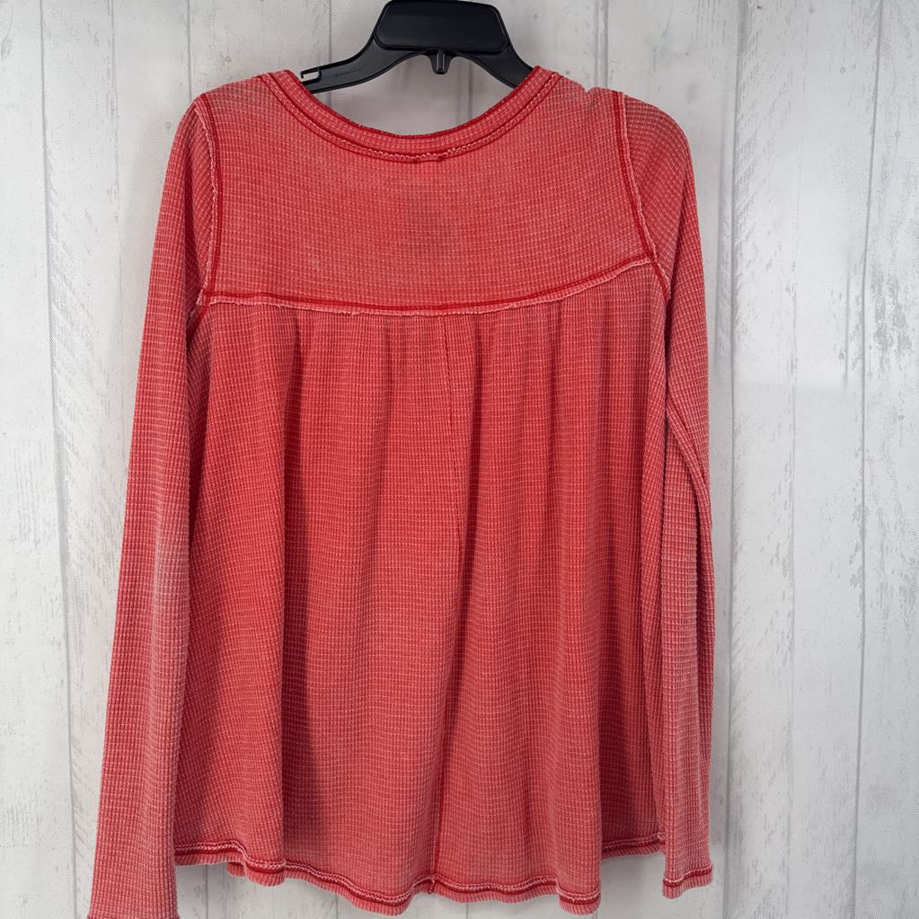 S waffle knit l/s top