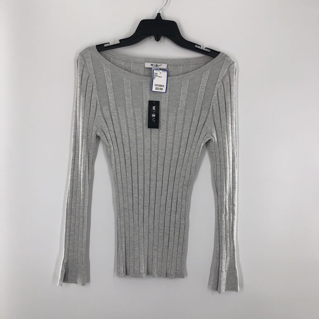 r60 M ribbed shimmer l/s top