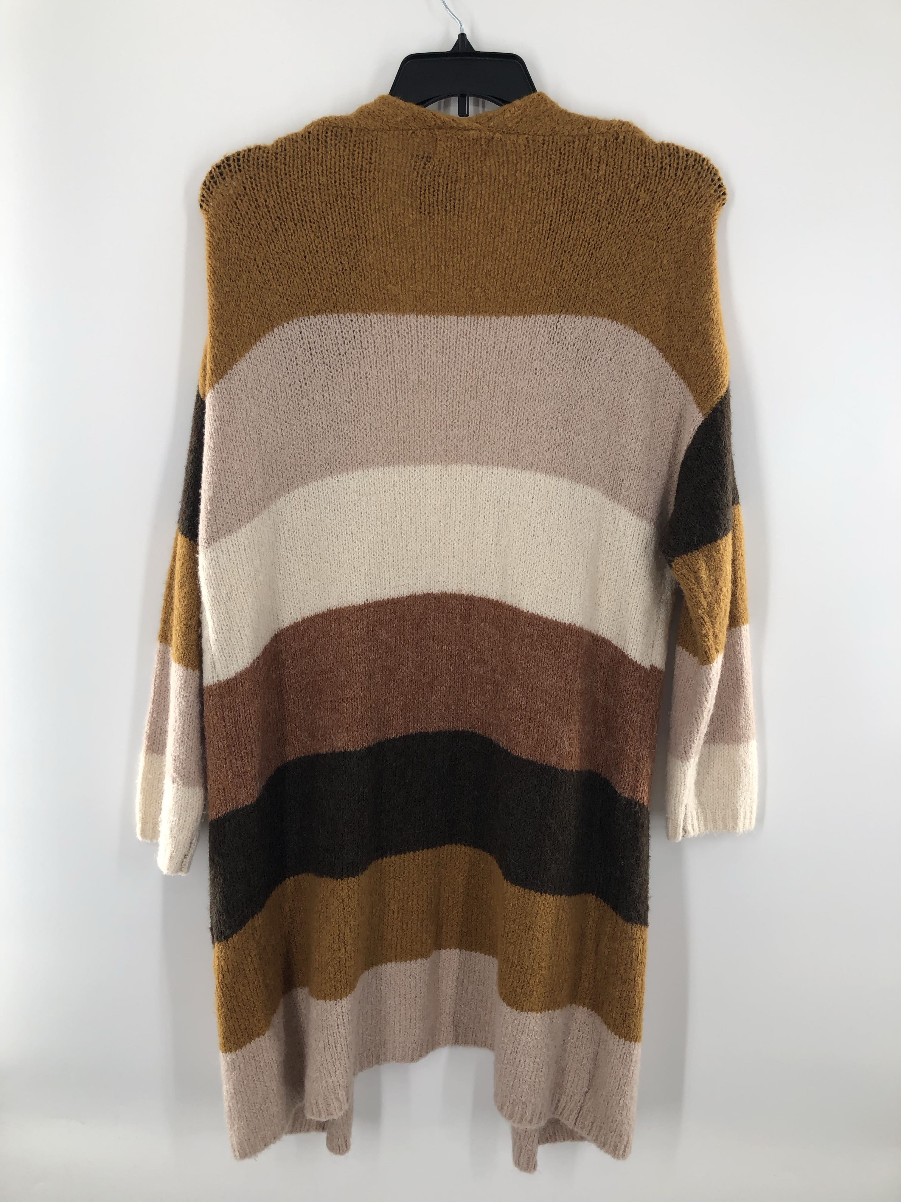 M/L striped open front cardi