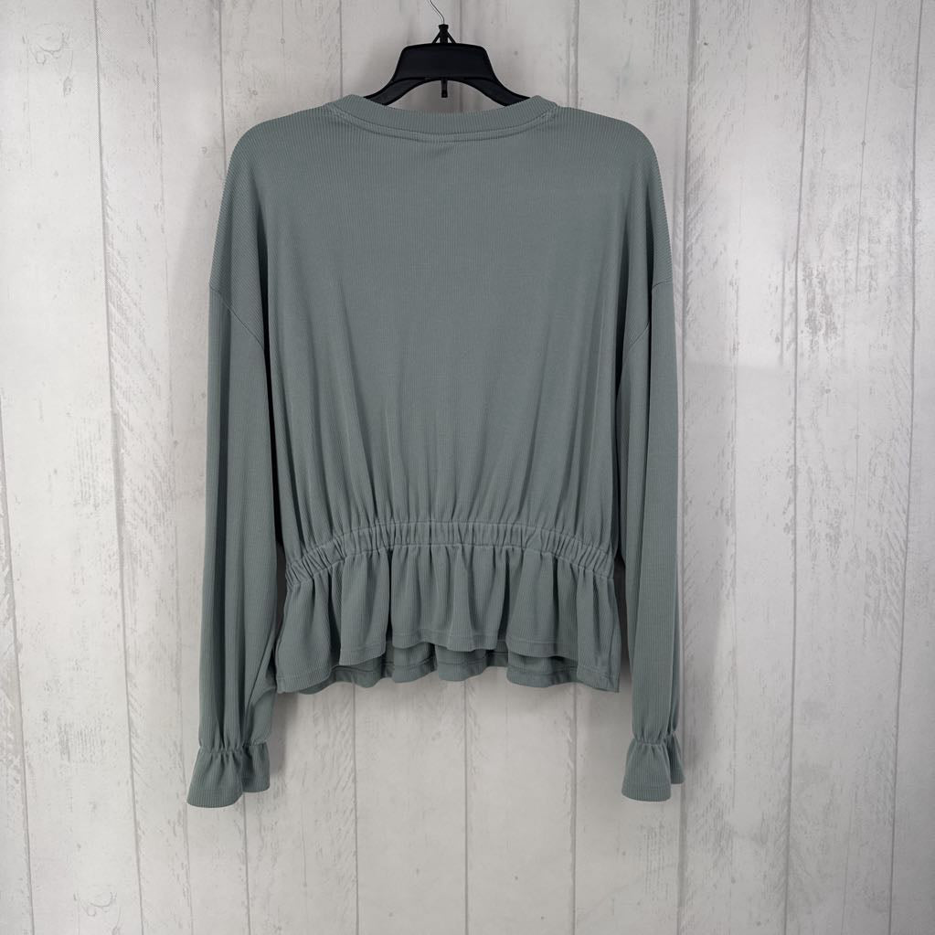 M ribbed l/s peplum top