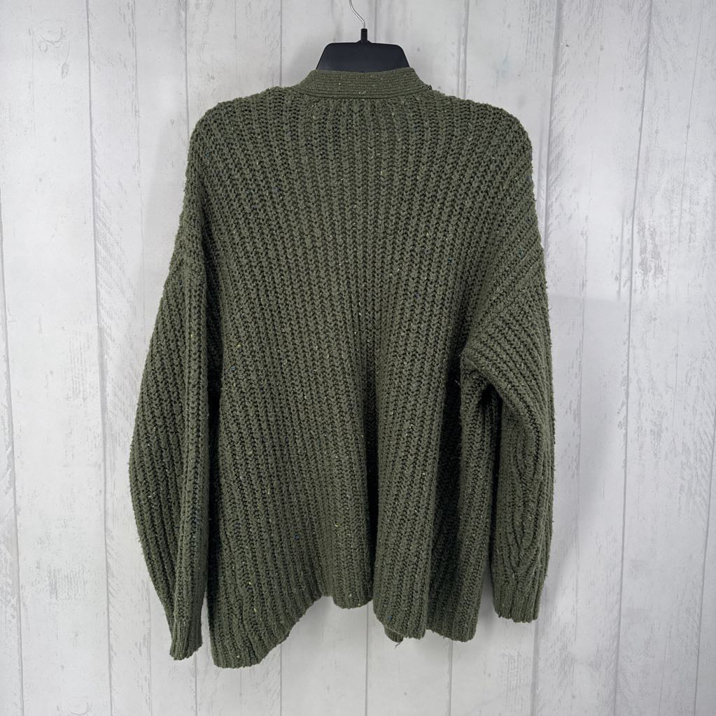 M chunky-knit open front cardi