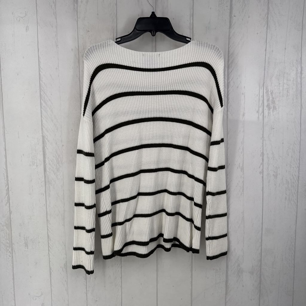 L striped bateau neck sweater