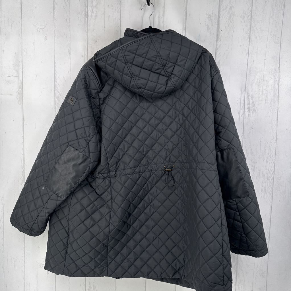 3X quilted hooded coat