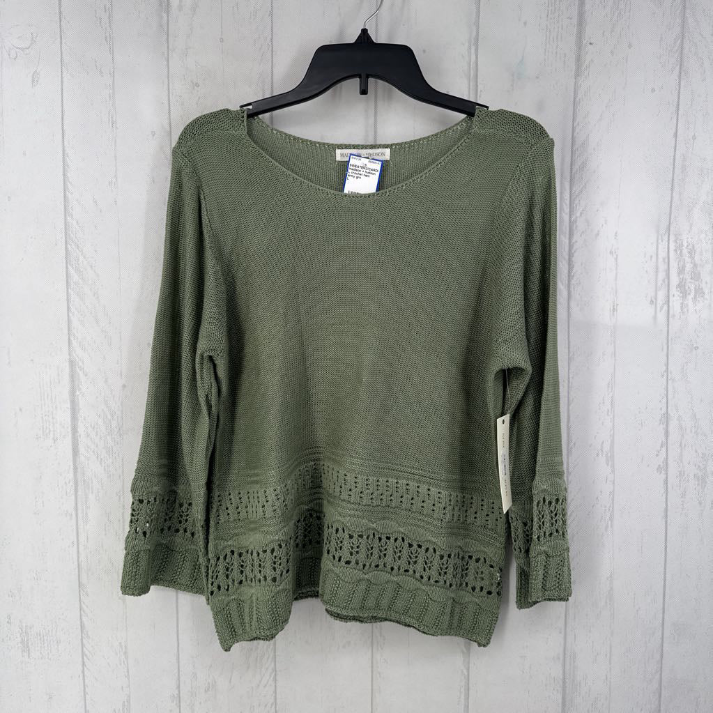 L crochet hem sweater