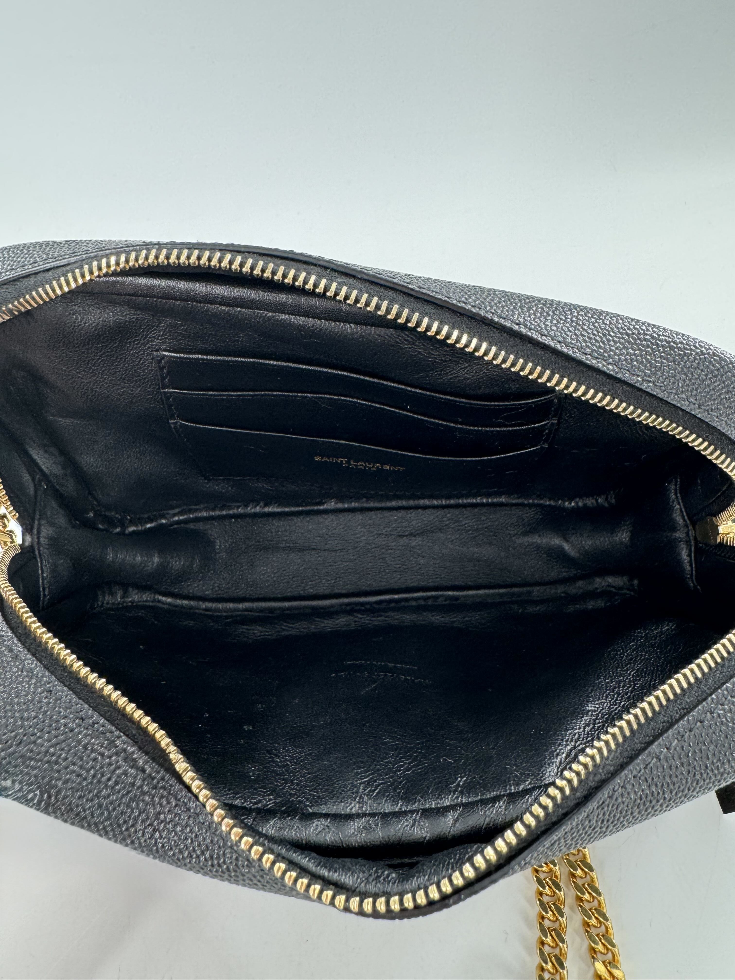 Mini chevron-quilted leather camera bag