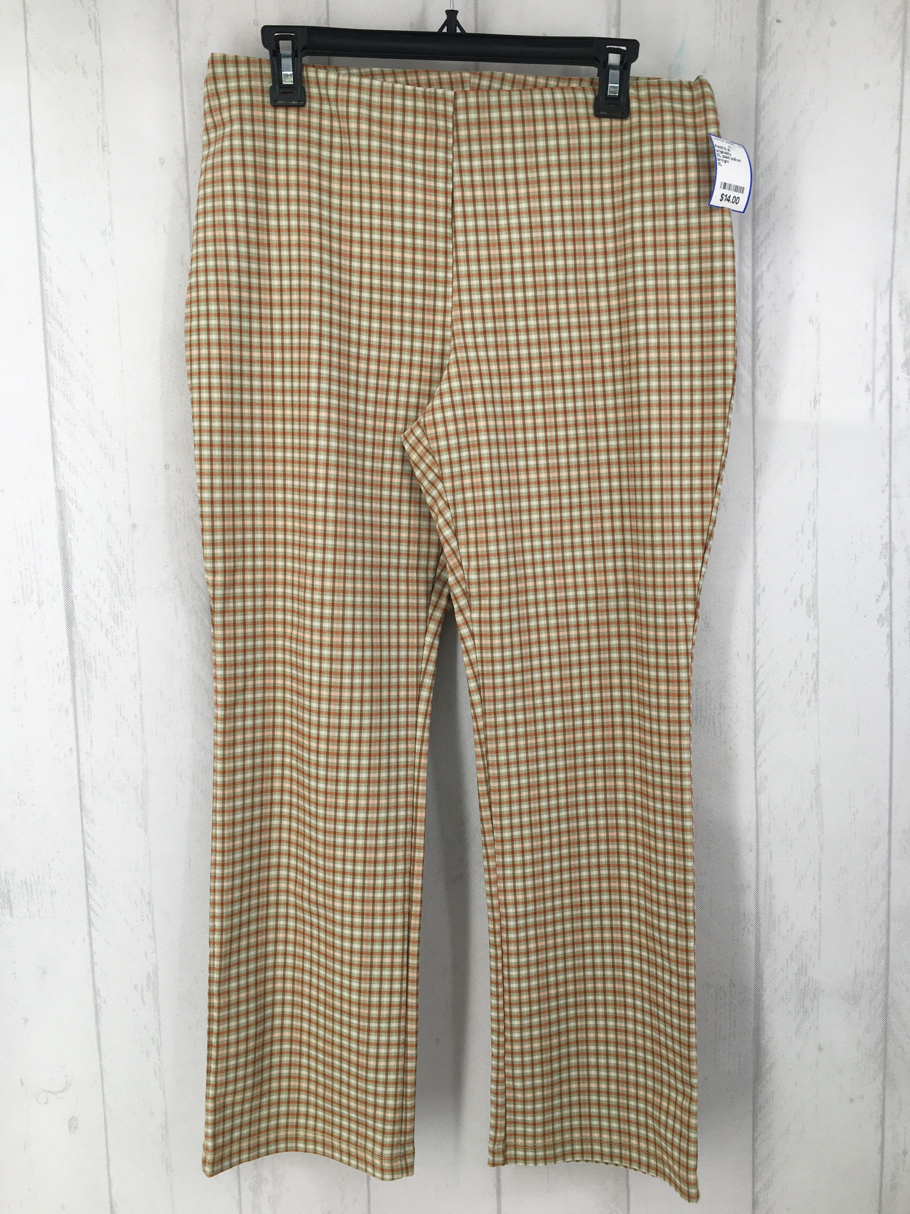 XL plaid pull-on pant