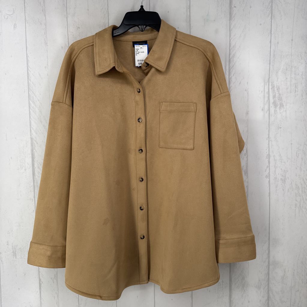 XL faux suede shacket
