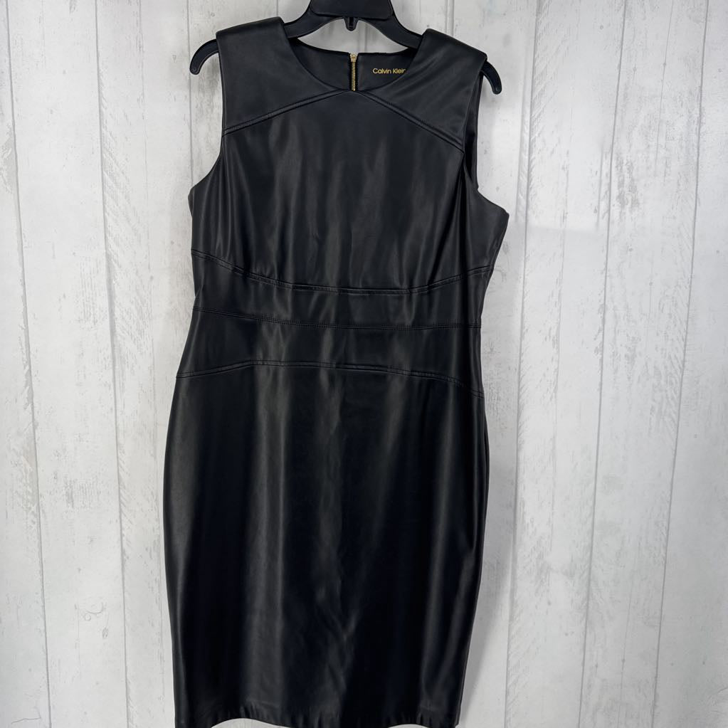 L faux leather slvls dress