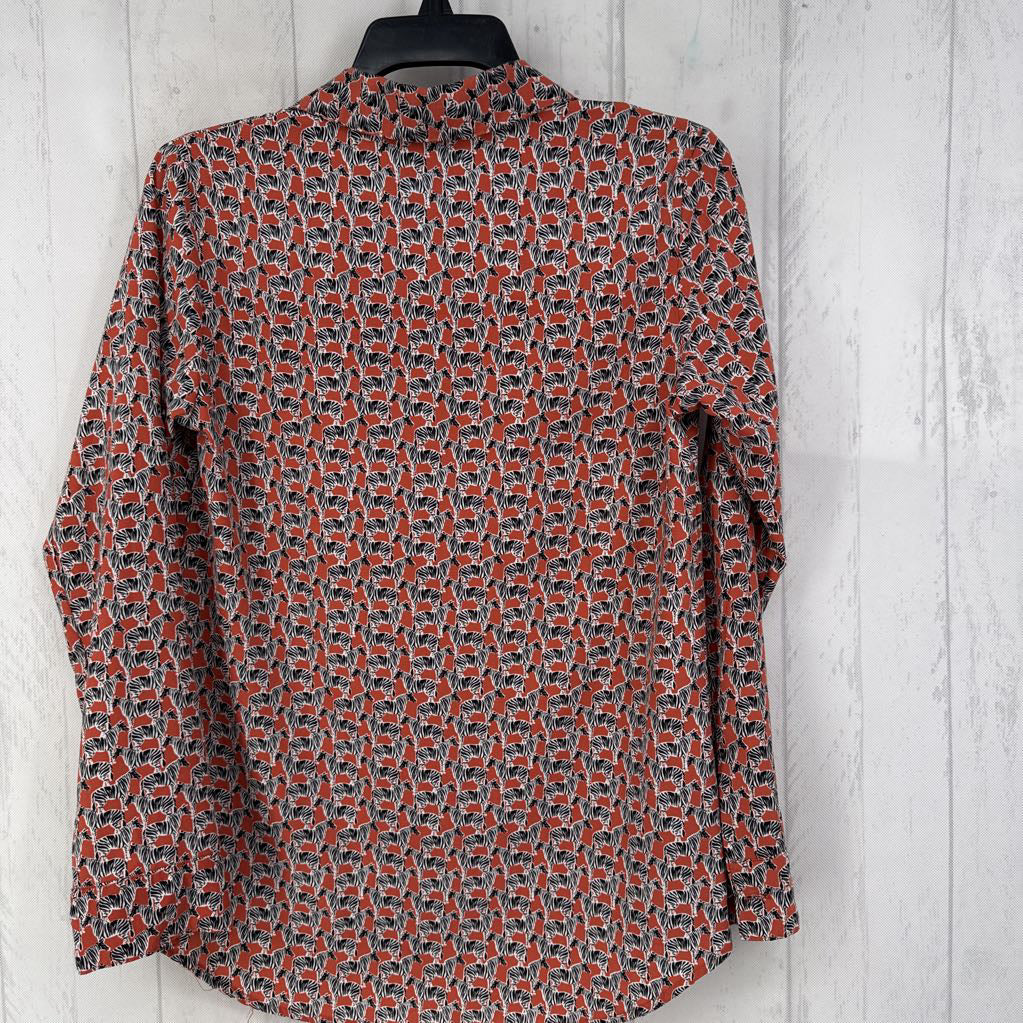 XS zebra's button down l/s top