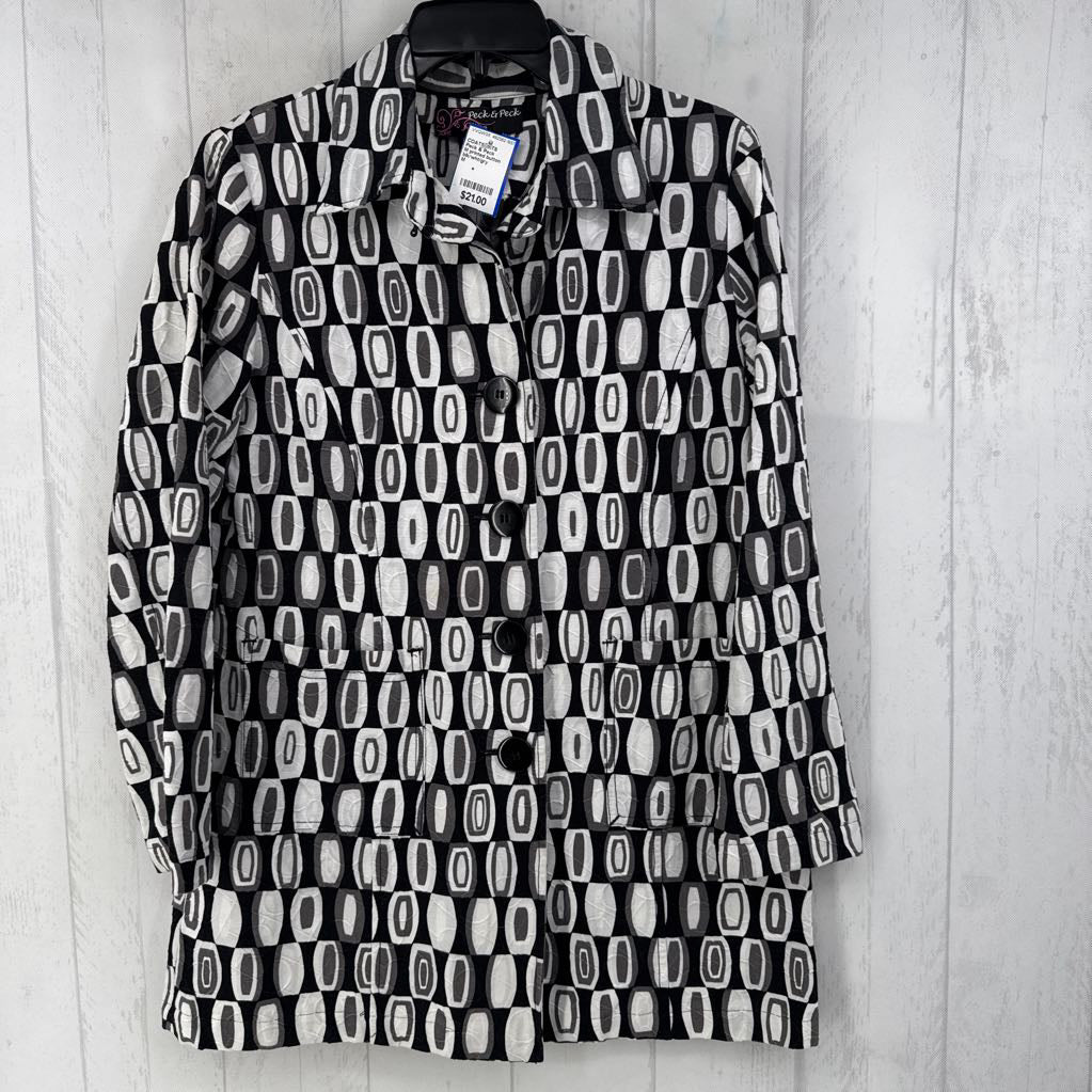 M printed button down jacket