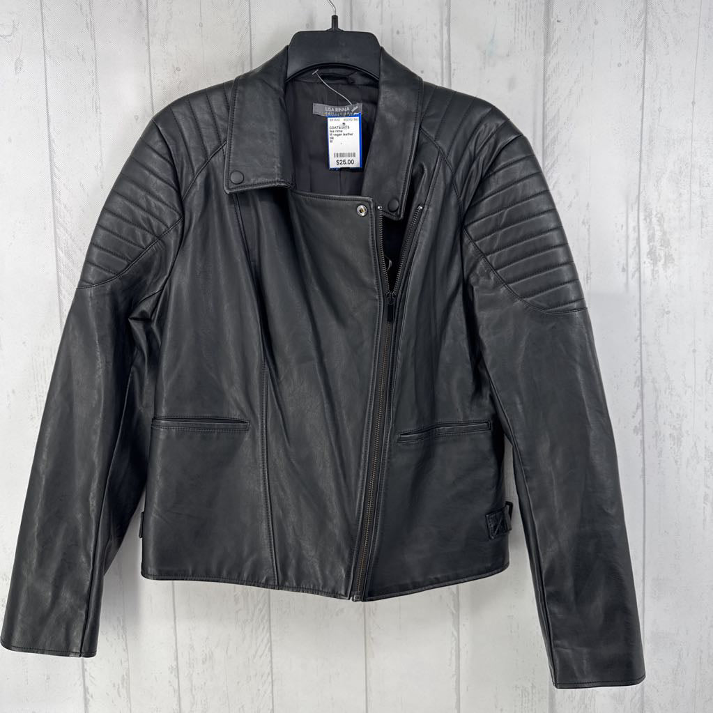 M vegan leather mot jacket
