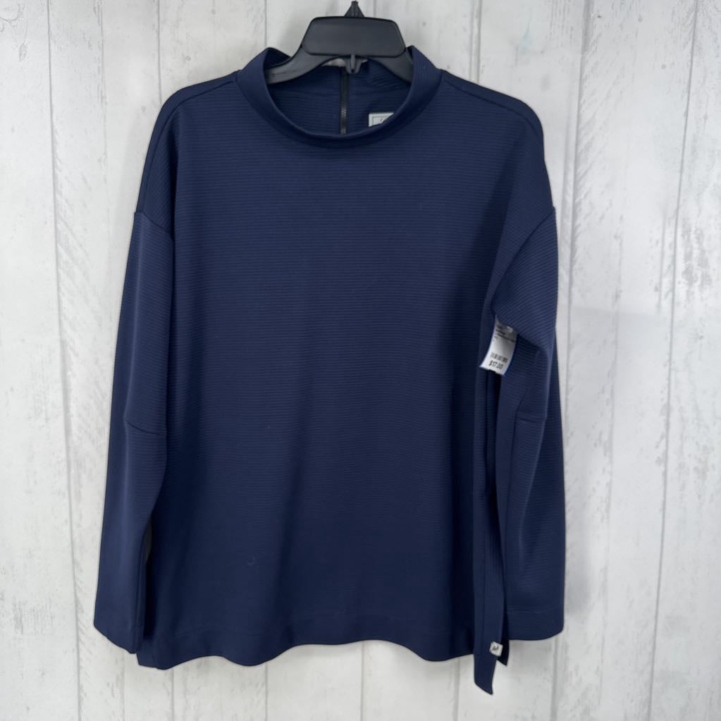 L ribbed mock neck l/s top