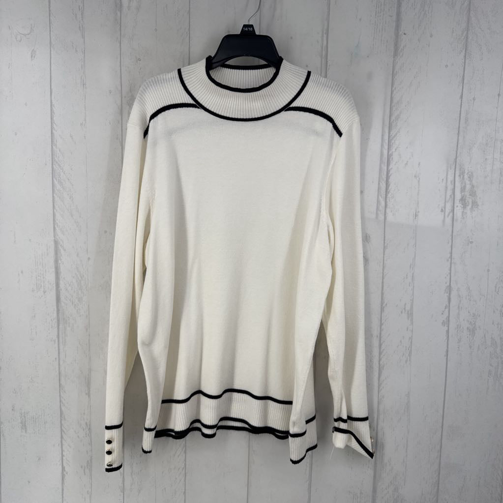 XL colorblock mock-neck sweater