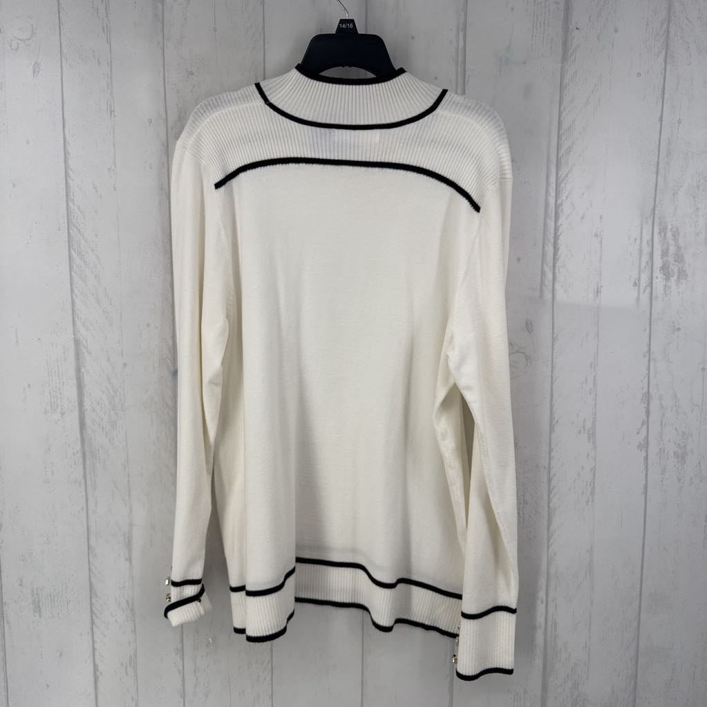 XL colorblock mock-neck sweater