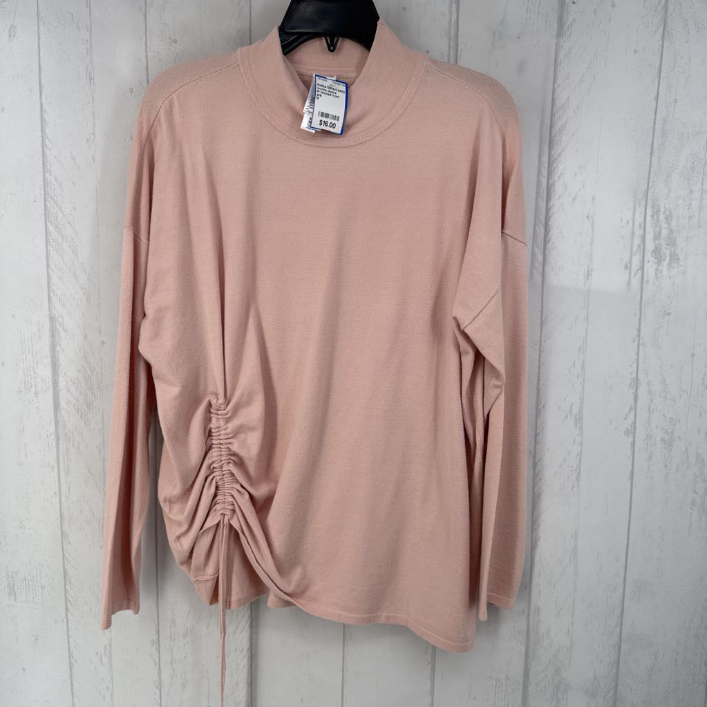 M cinched front mock neck sweater