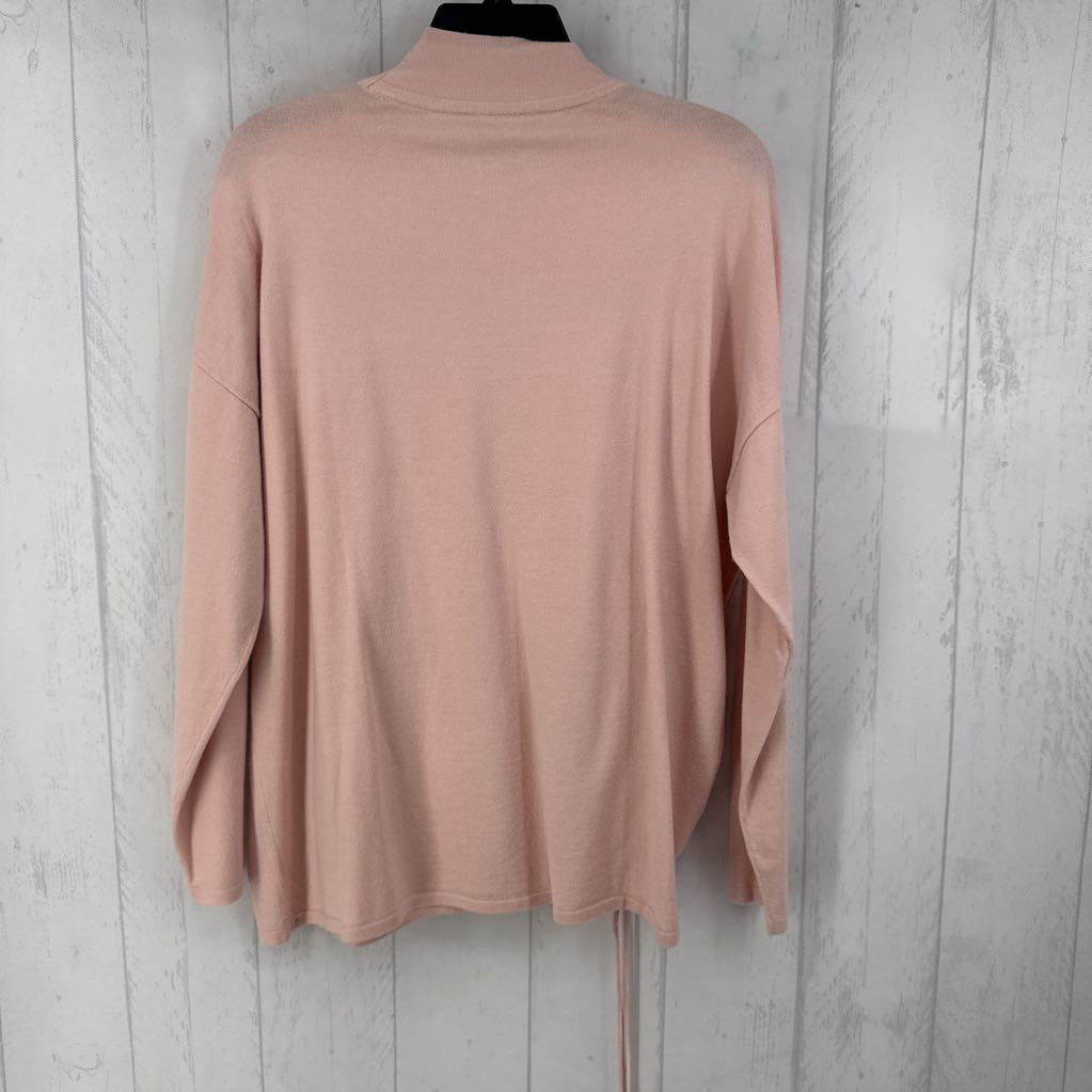 M cinched front mock neck sweater