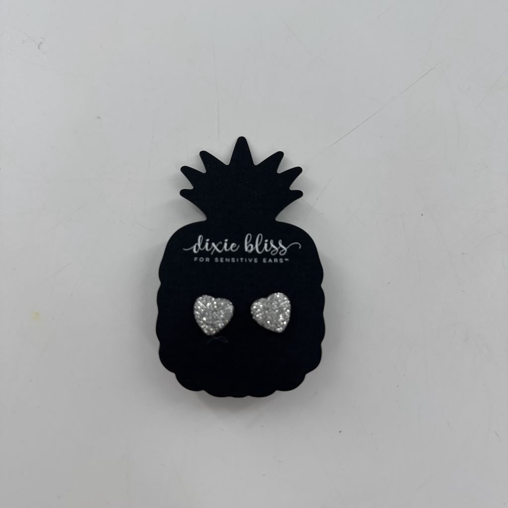 glitter hearts post earrings
