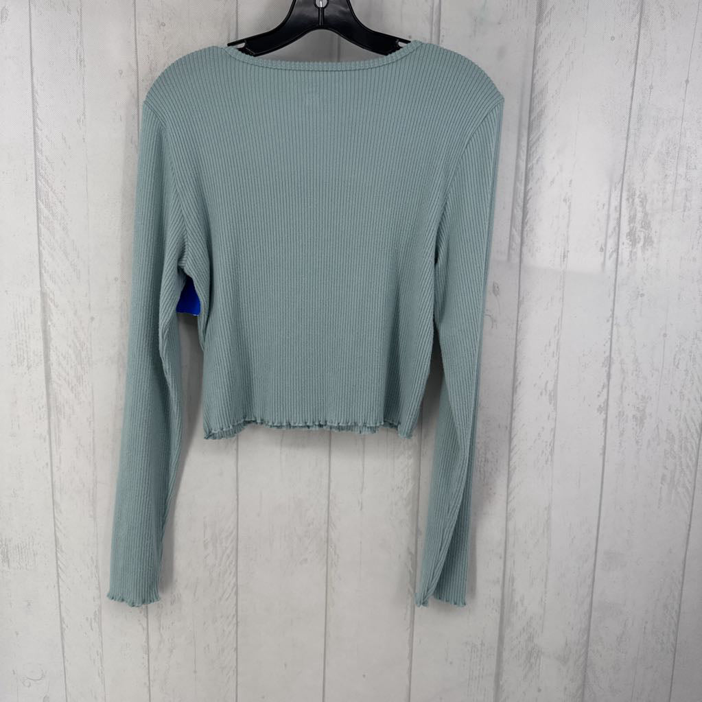 L ribbed scoop neck l/s top