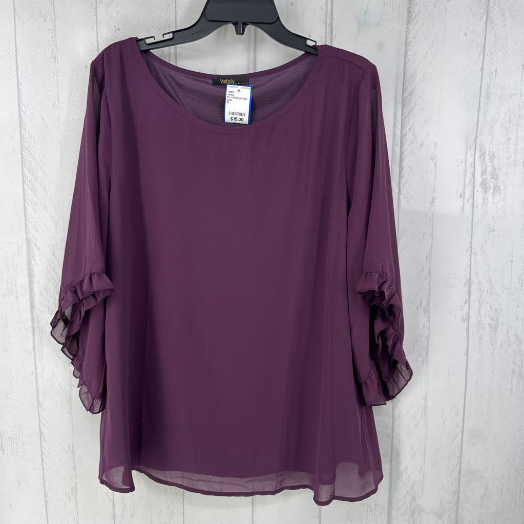 XL ruffled slv top