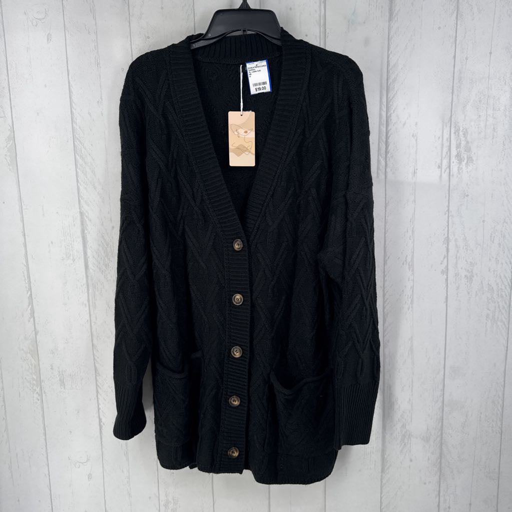 XL cable knit button front CARDI