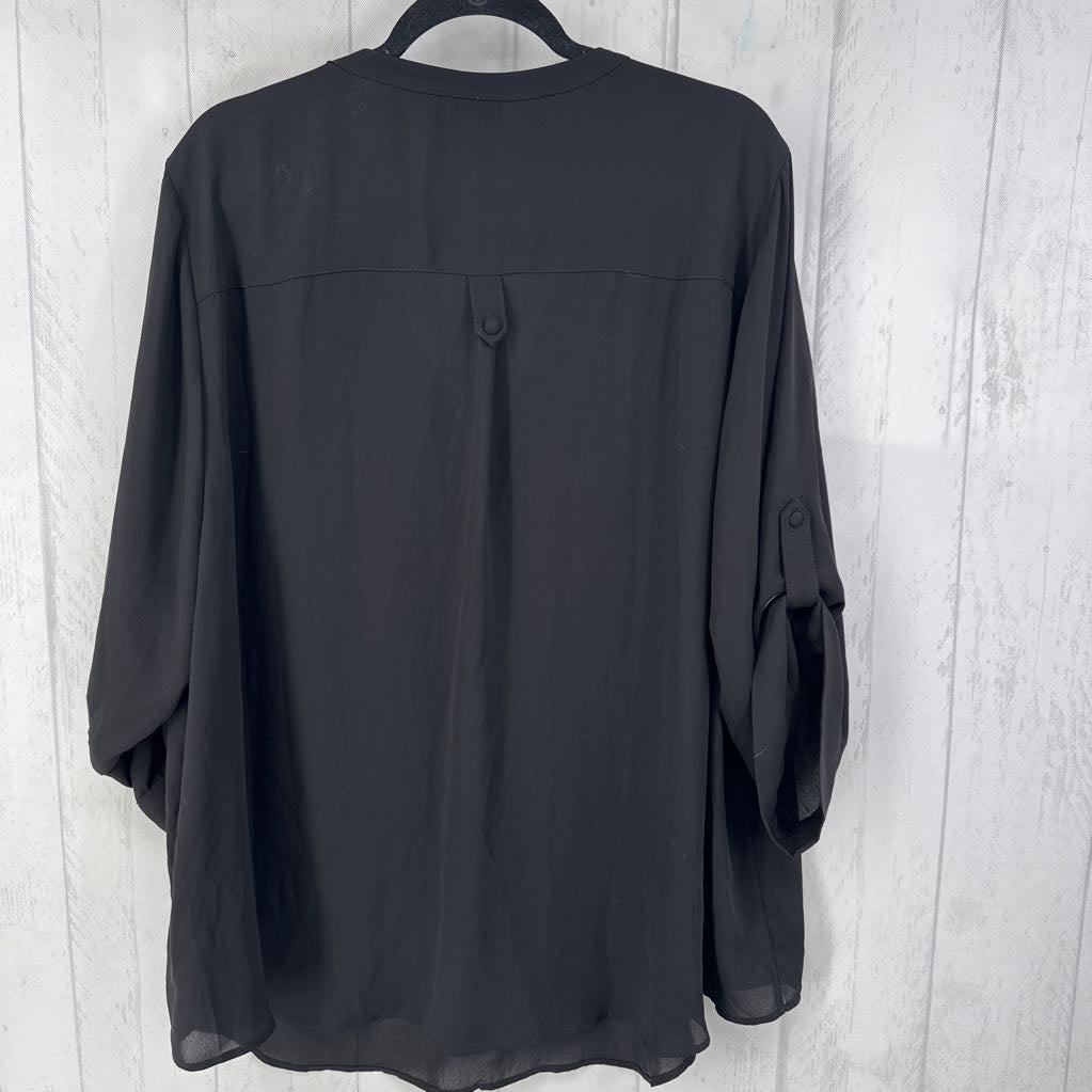 4X v-neck tab slv top