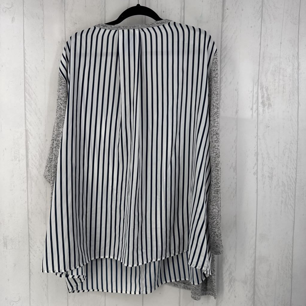 26/28 marled striped back l/s top