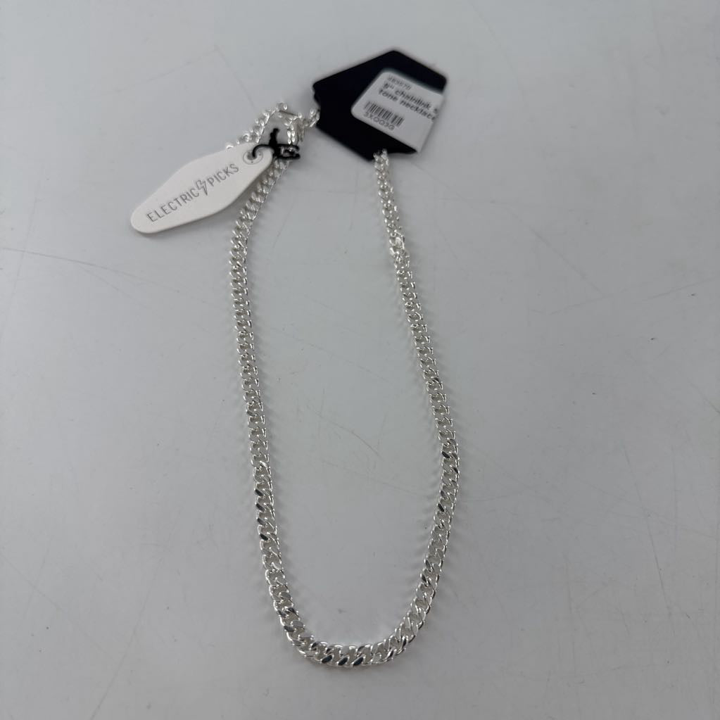 9" chainlink silver tone necklace