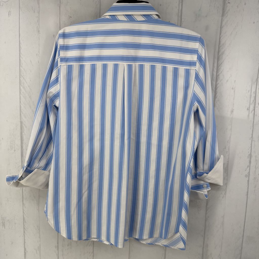 M/L striped button down 3/4 slv top