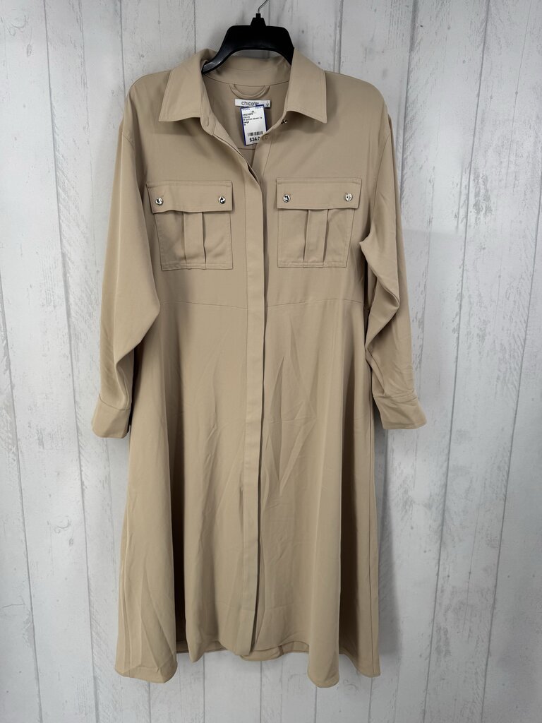 M button down l/s utility dress