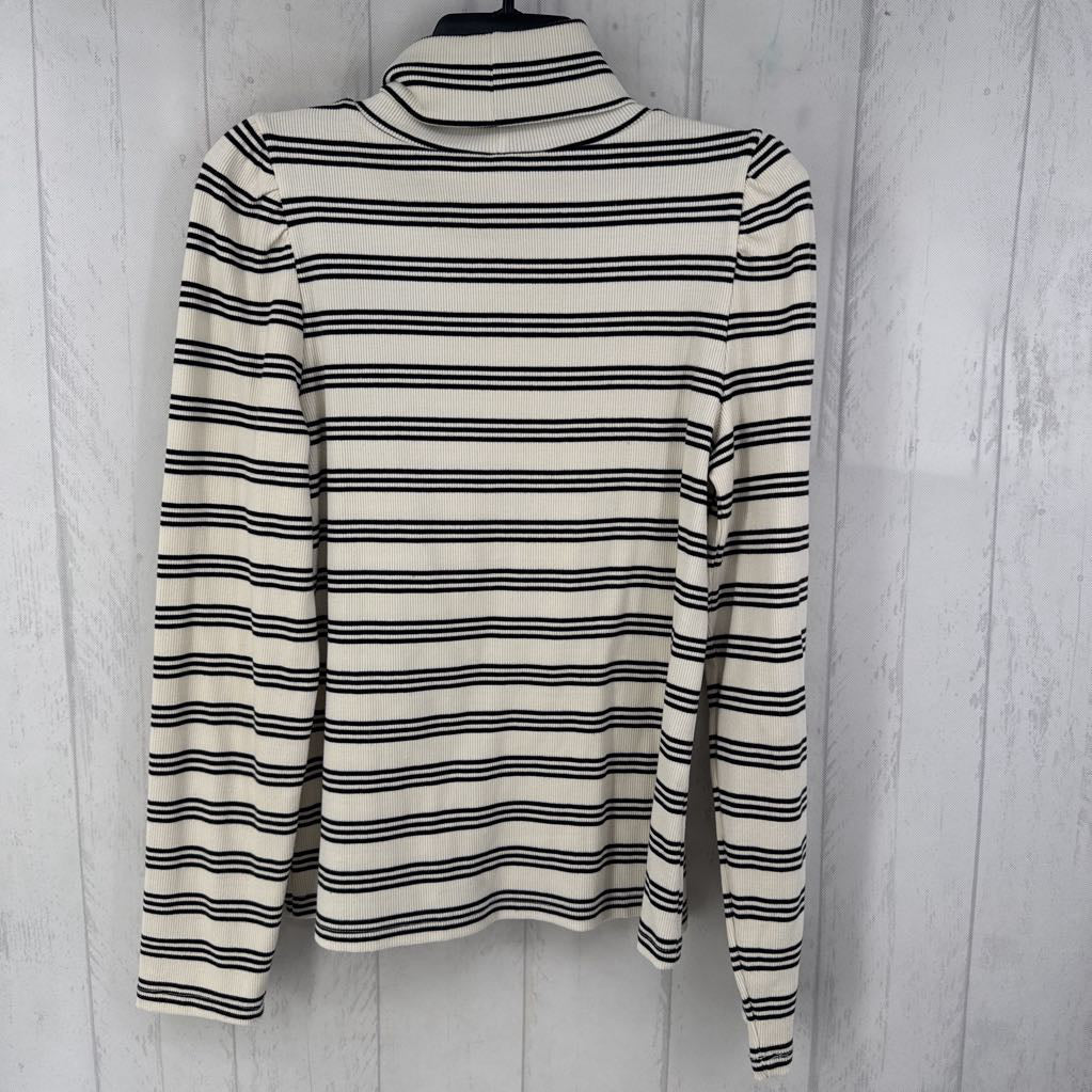 L ribbed striped l/s t-neck