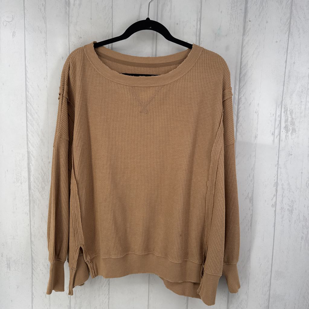 XS waffle knit l/s crewneck