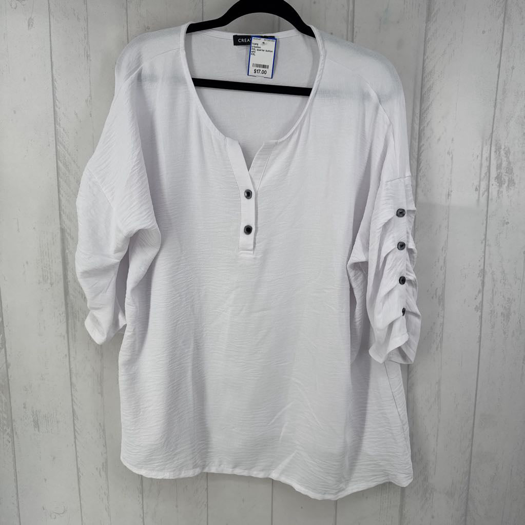 XXL quarter button down pleated elbow slv tunic
