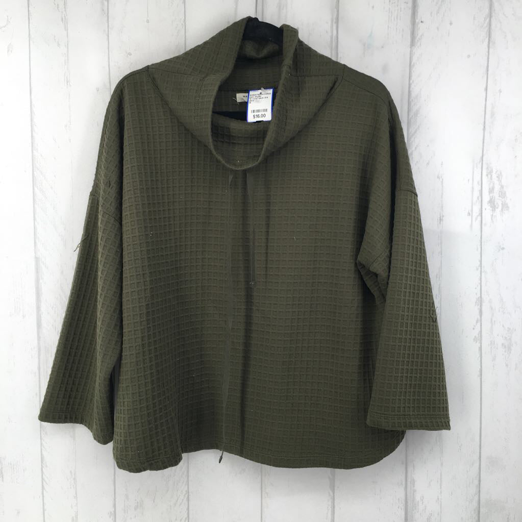 1X cowl neck 3/4 slv sweater