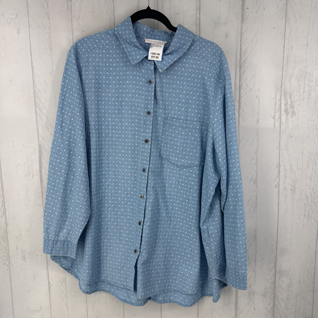 Square Patterned Chambray Button Down