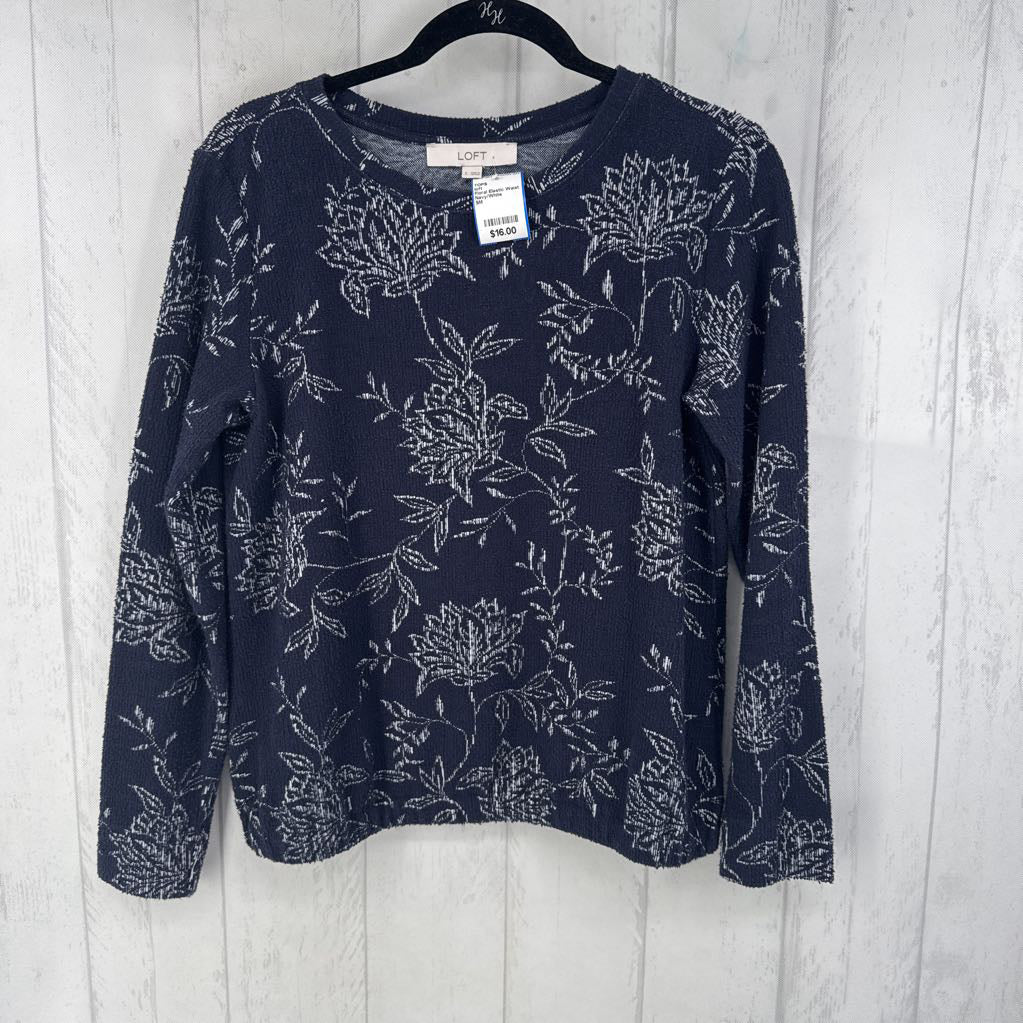 Floral Elastic Waist Pullover
