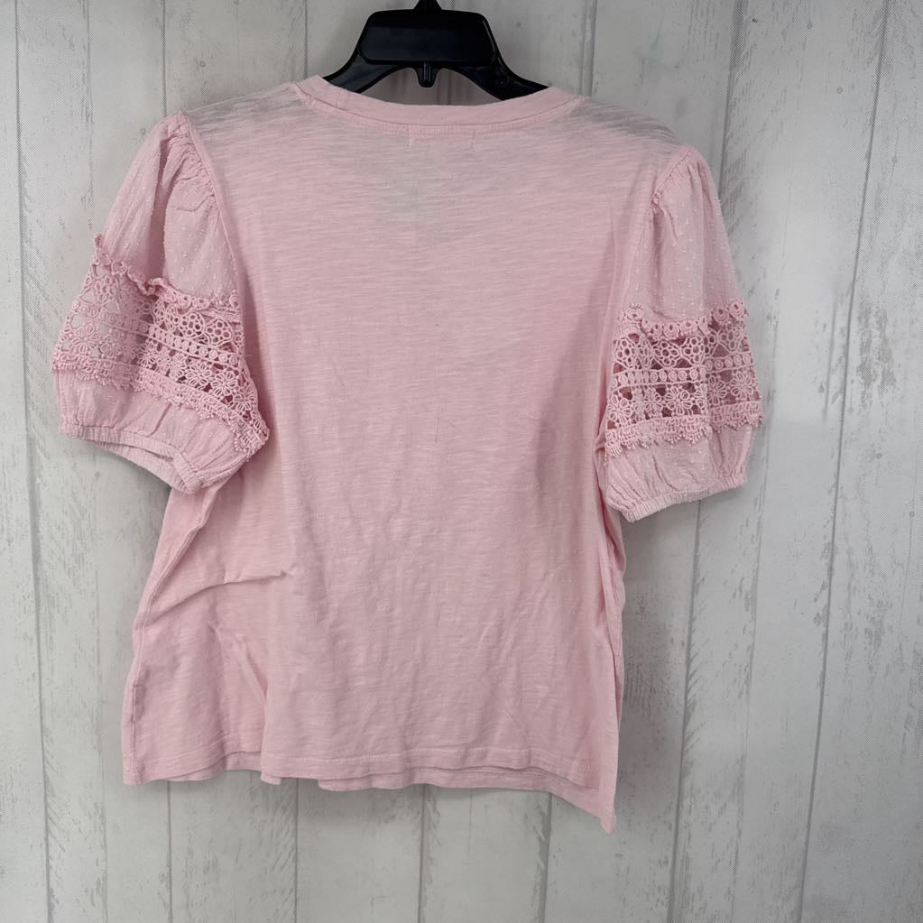 L puff slv knit top