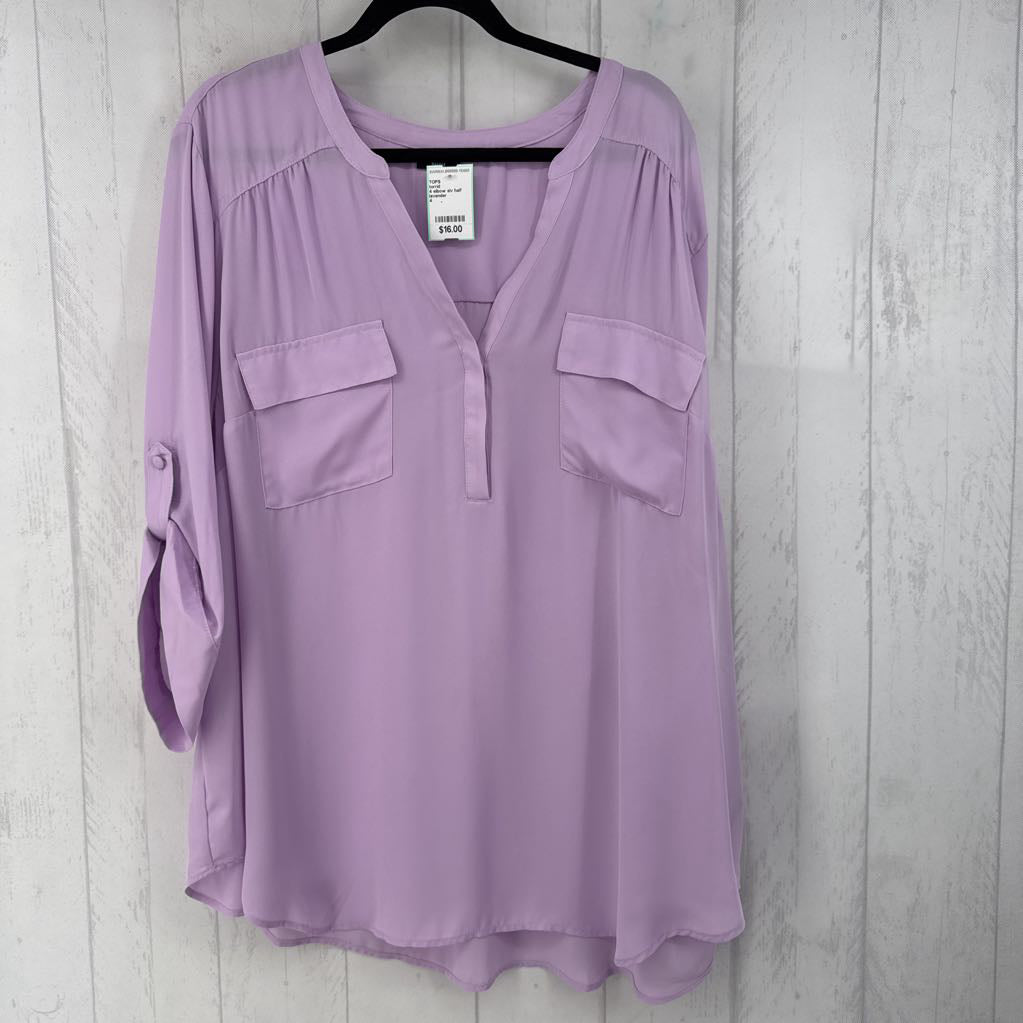 4 elbow slv half button shirt