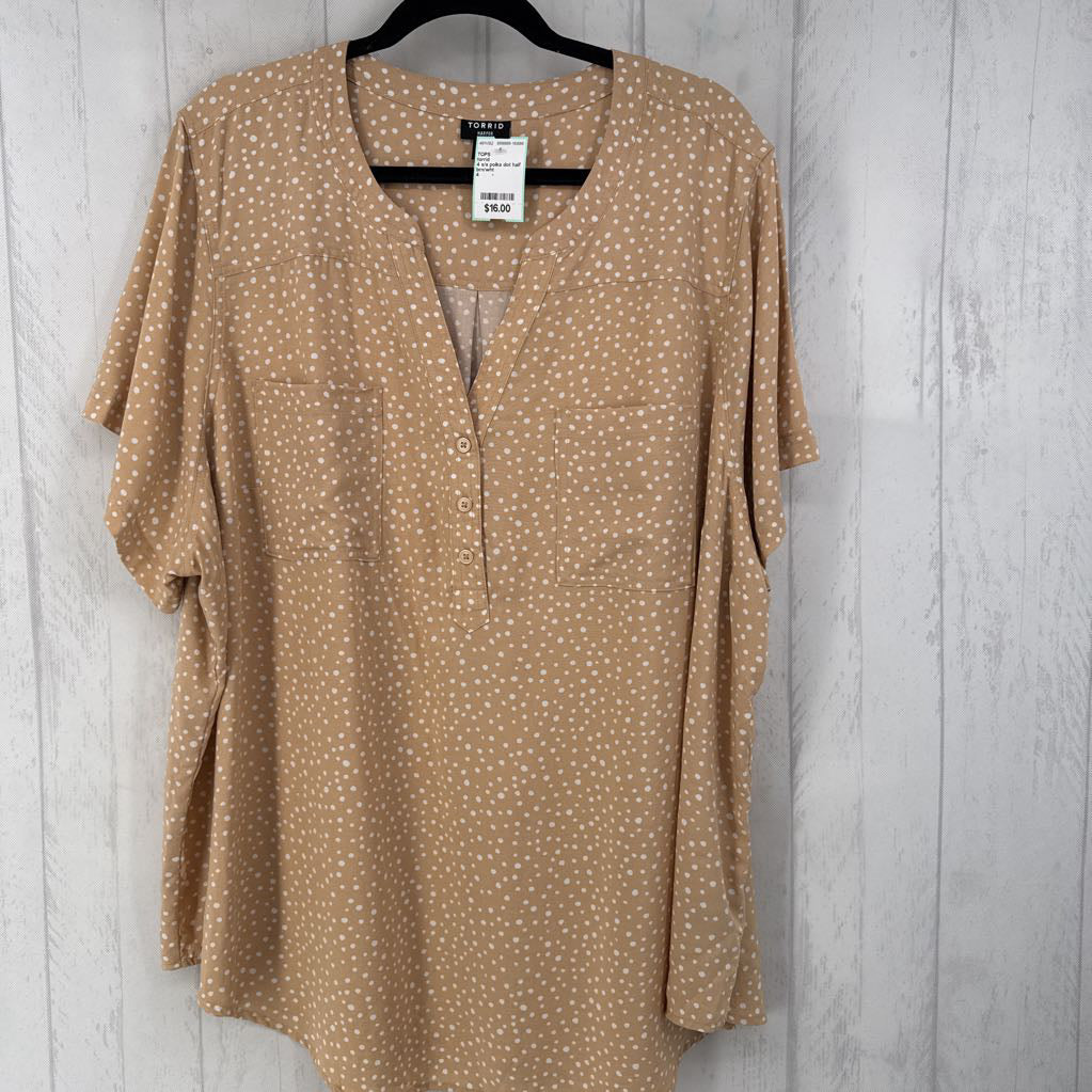 4 s/s polka dot half button shirt