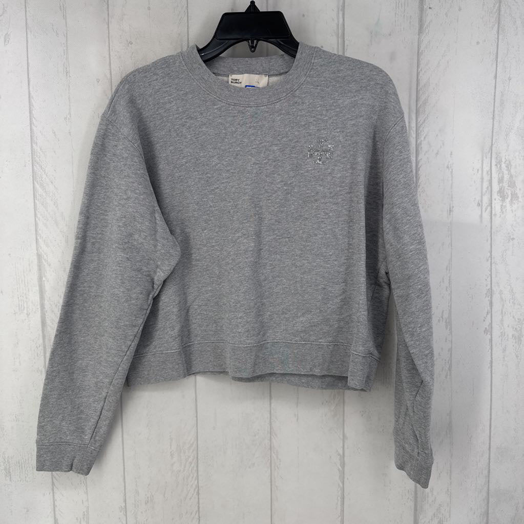 S embelished logo crop sweatshirt