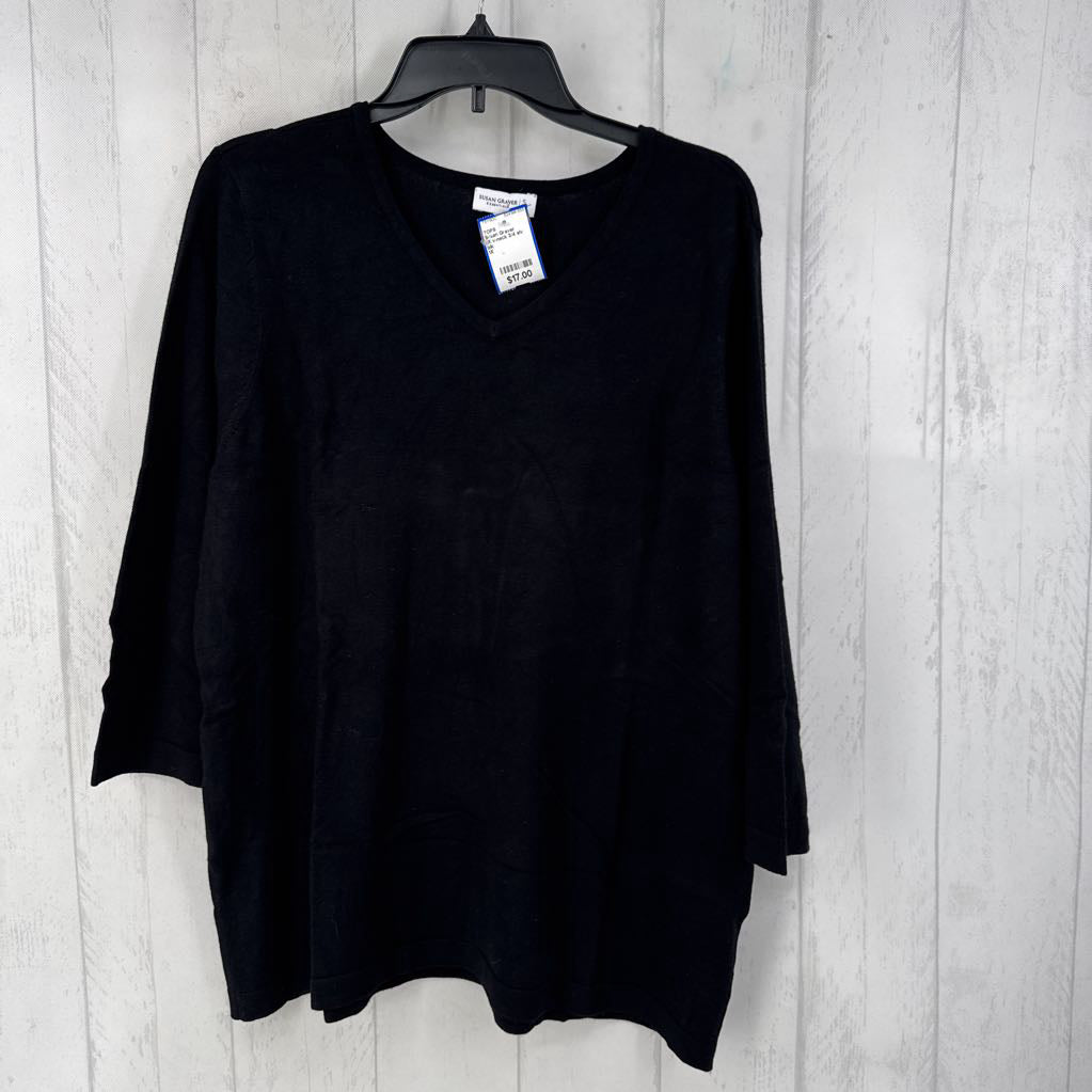 1X v-neck 3/4 slv top