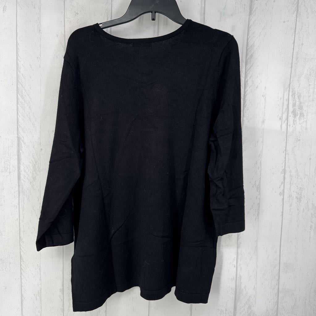 1X v-neck 3/4 slv top