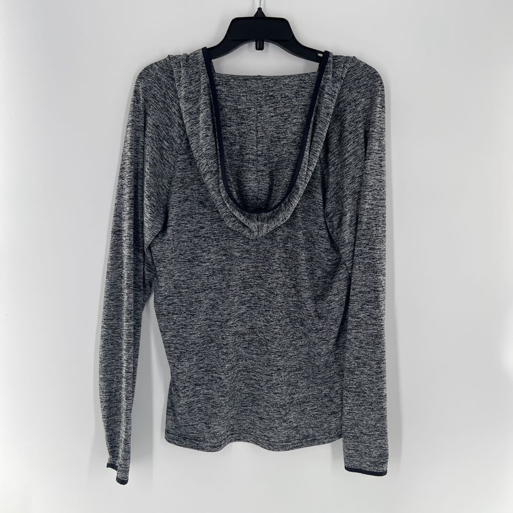 XL marled hooded l/s top