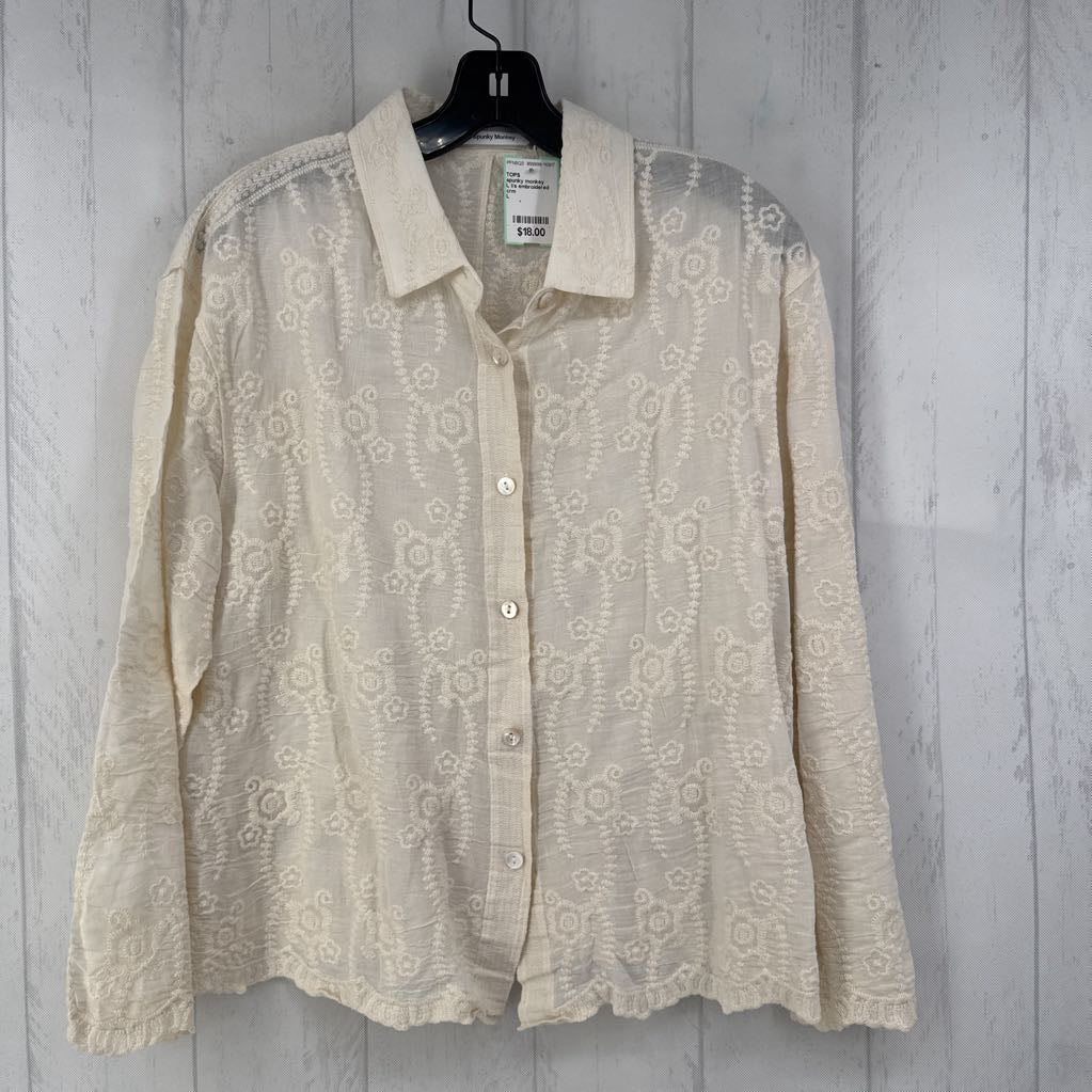 L l/s embroidered button shirt