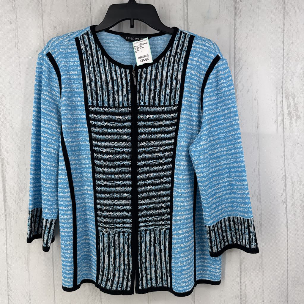 XL 3/4 slv zip cardigan