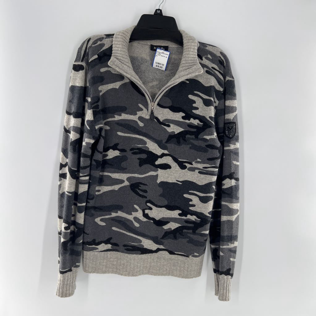 L camo quarter zip sweater