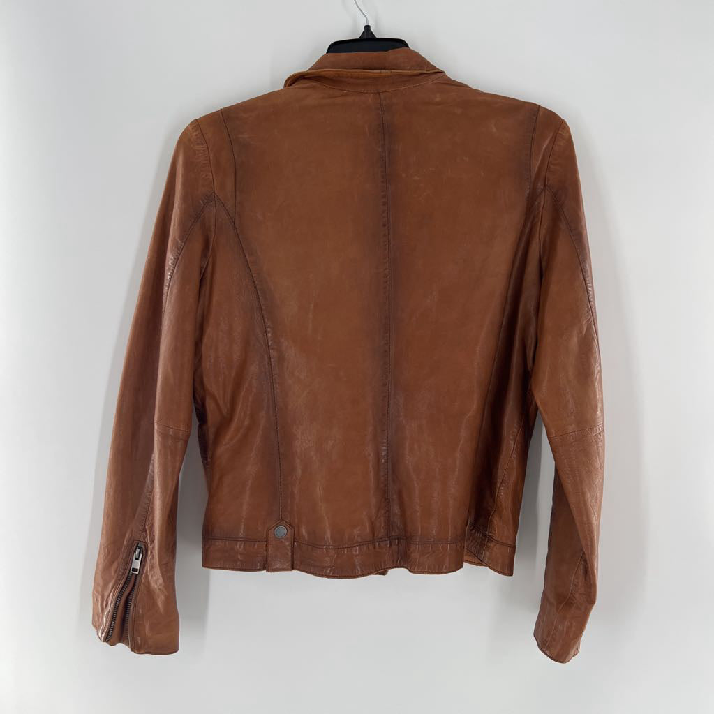 leather bomber jacket