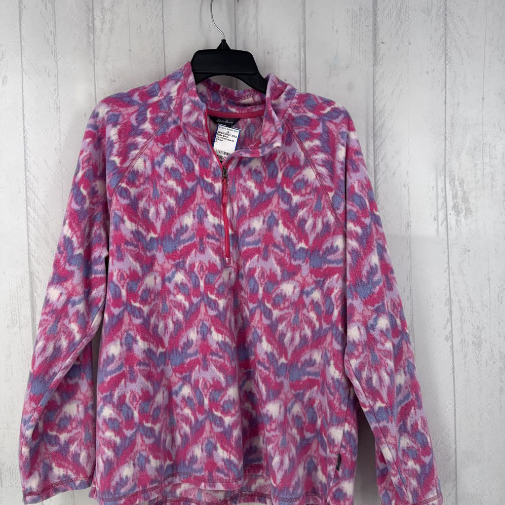 XL printed quarter zip fleece pullover
