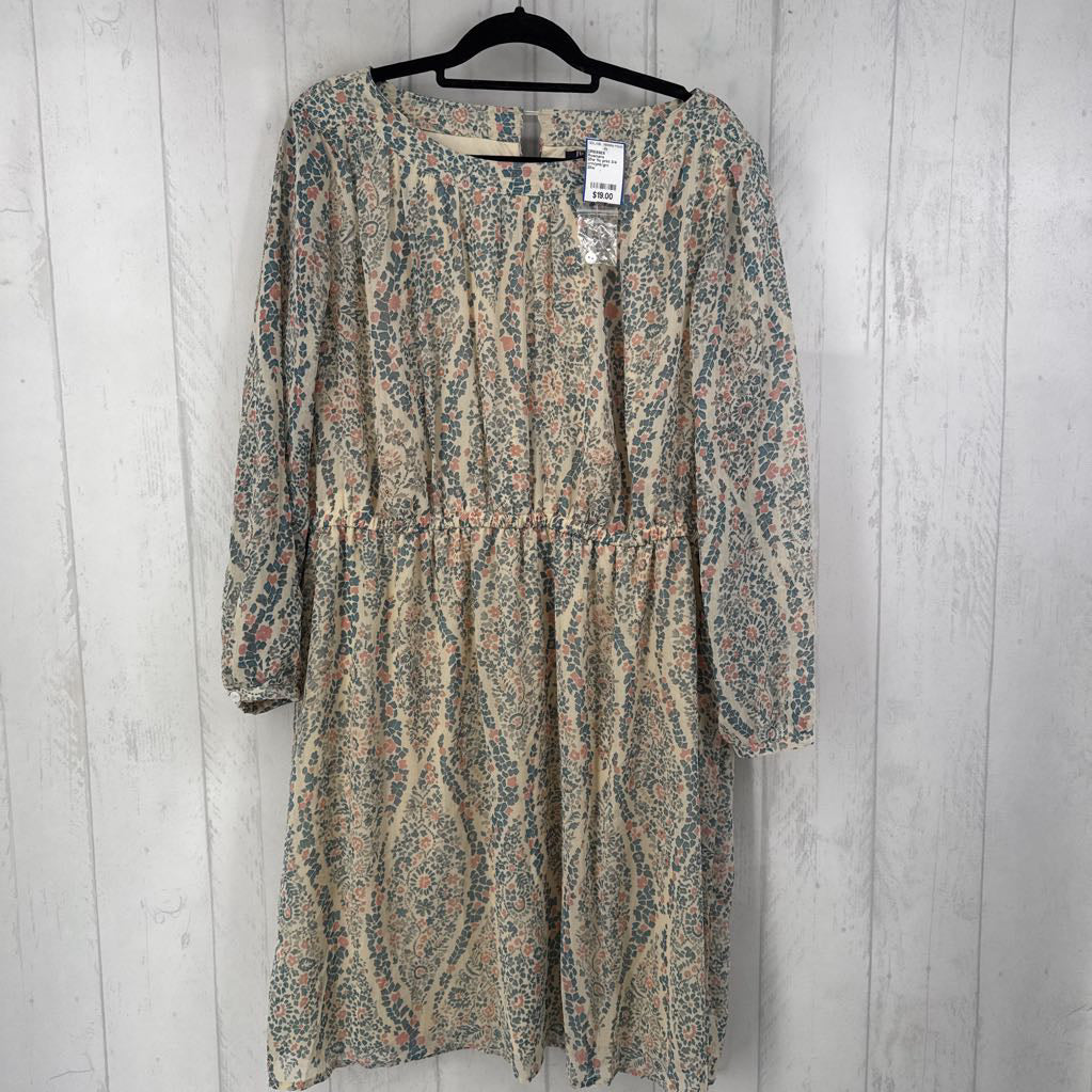 20w flo print 3/4 slv dress