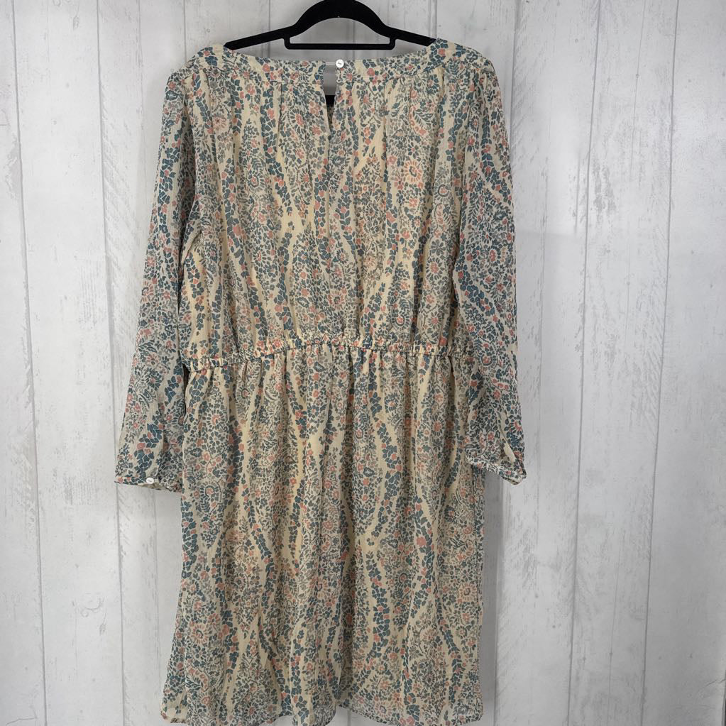 20w flo print 3/4 slv dress